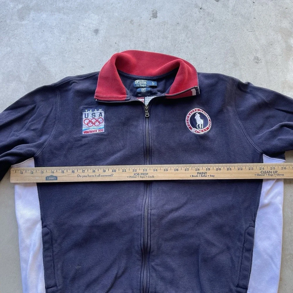 Polo Ralph Lauren Men Jacket XL Navy Team USA Olympic Vancouver 2010 Embroidered